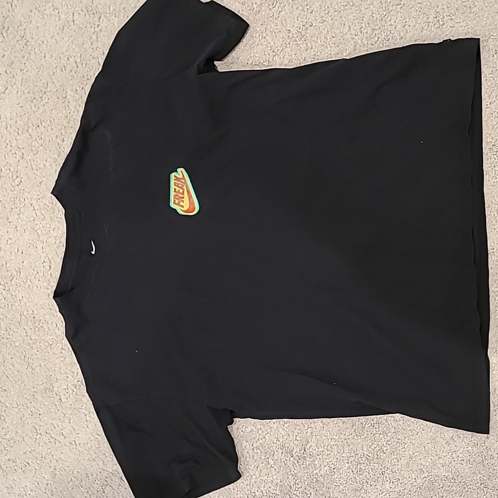 Giannis Nike Black Short Sleeve Tee with Multicolor Logo